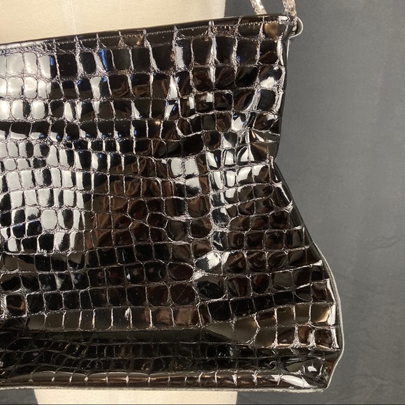 Brighton patent croc embossed leather shoulder bag - Picture 11 of 16